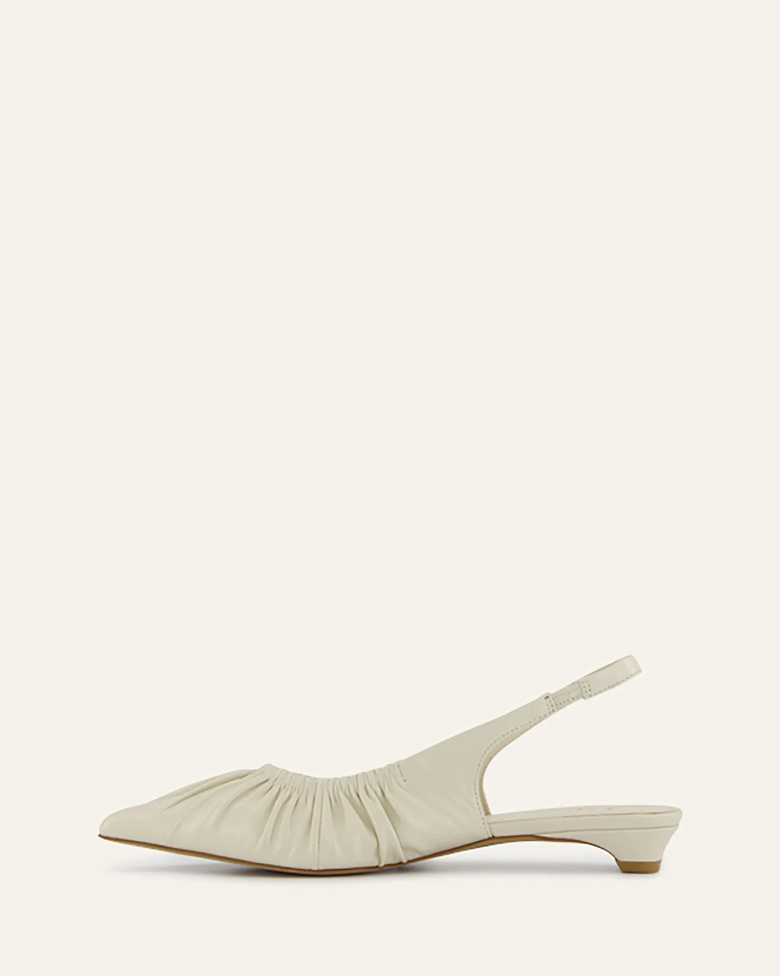ADALINE DRESS FLATS OFF WHITE LEATHER
