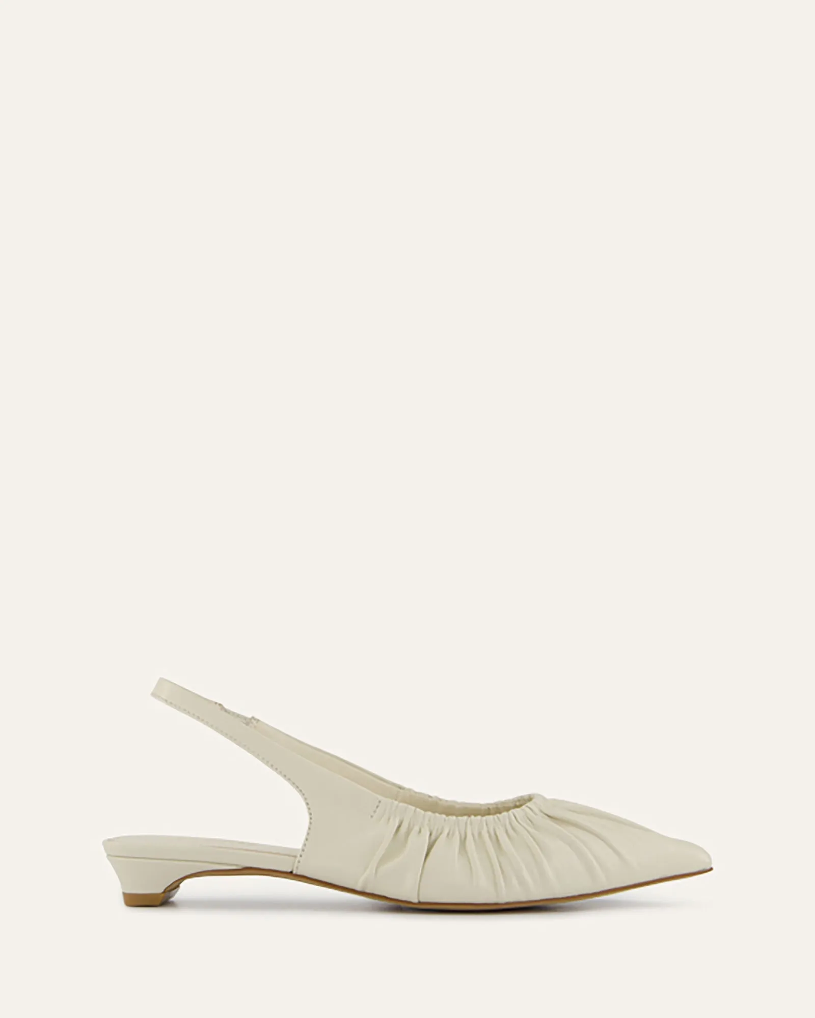 ADALINE DRESS FLATS OFF WHITE LEATHER