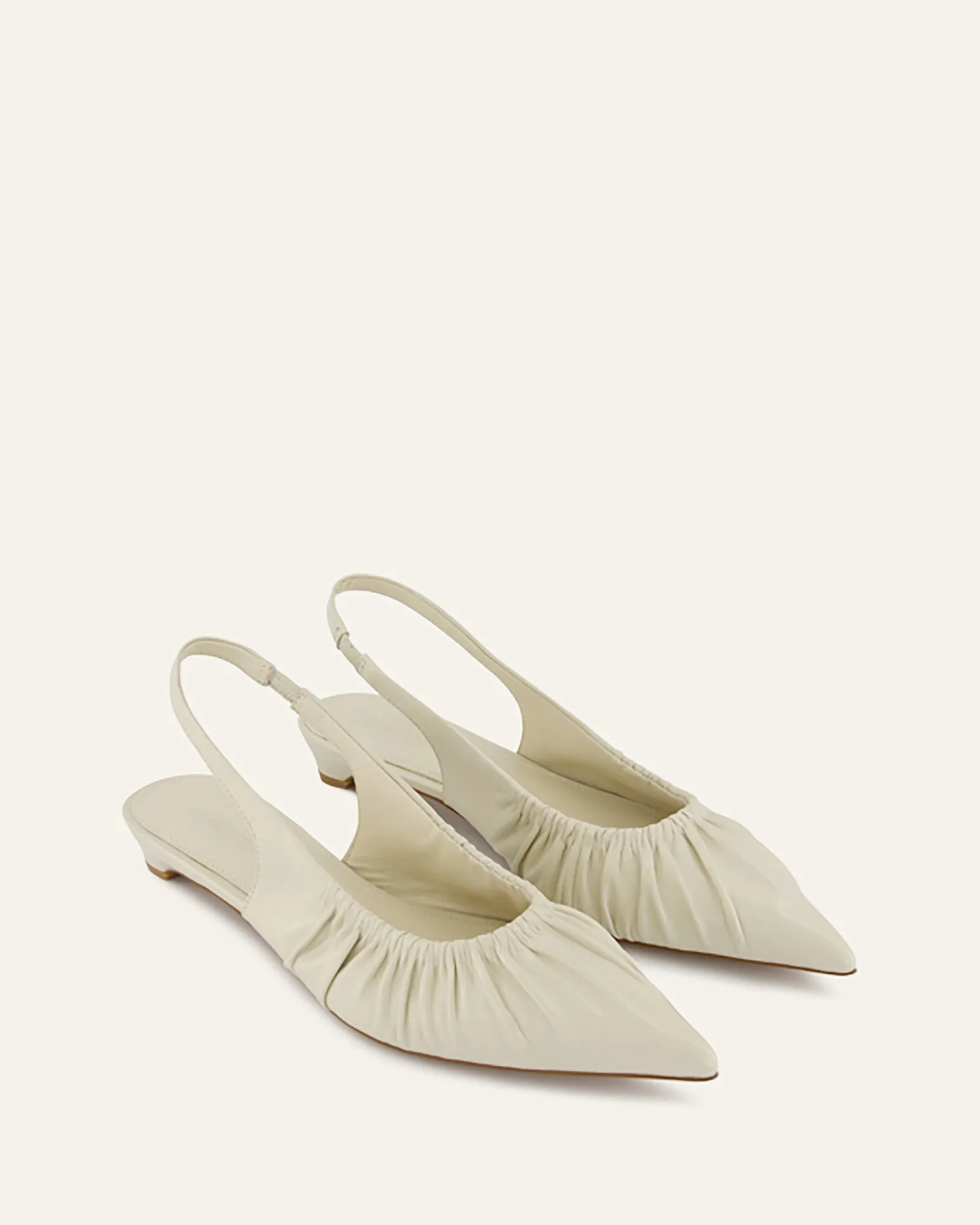 ADALINE DRESS FLATS OFF WHITE LEATHER