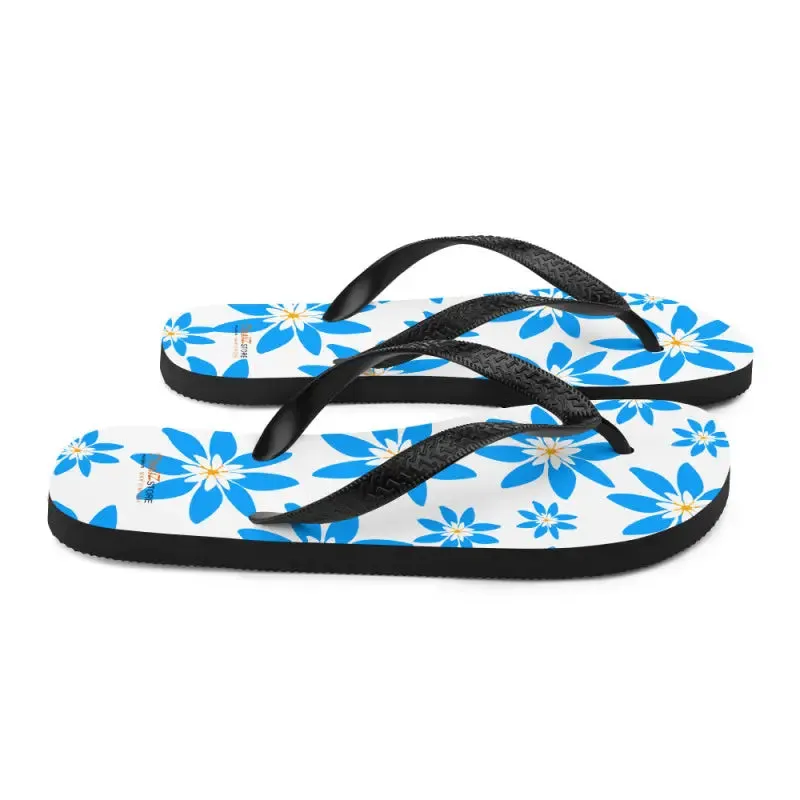 Amp Up Blue Flowers Slip Resistant Flip Flops