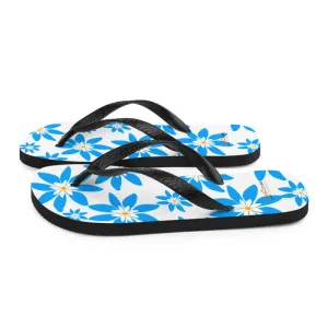 Amp Up Blue Flowers Slip Resistant Flip Flops