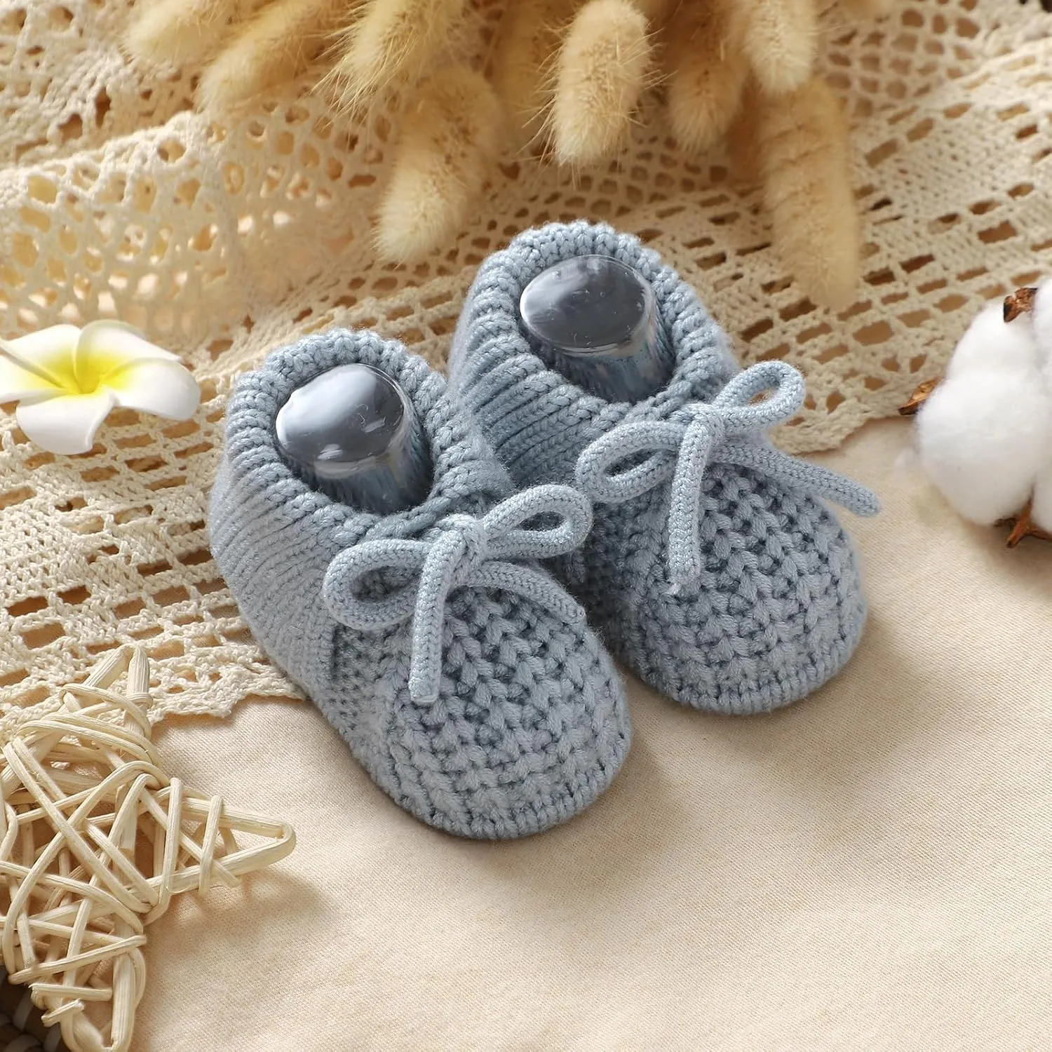 Baby Booties Newborn Boys Girls First Walkers Soft Knit Infant Sock Shoes Cozy Crochet Toddler Crib Boots