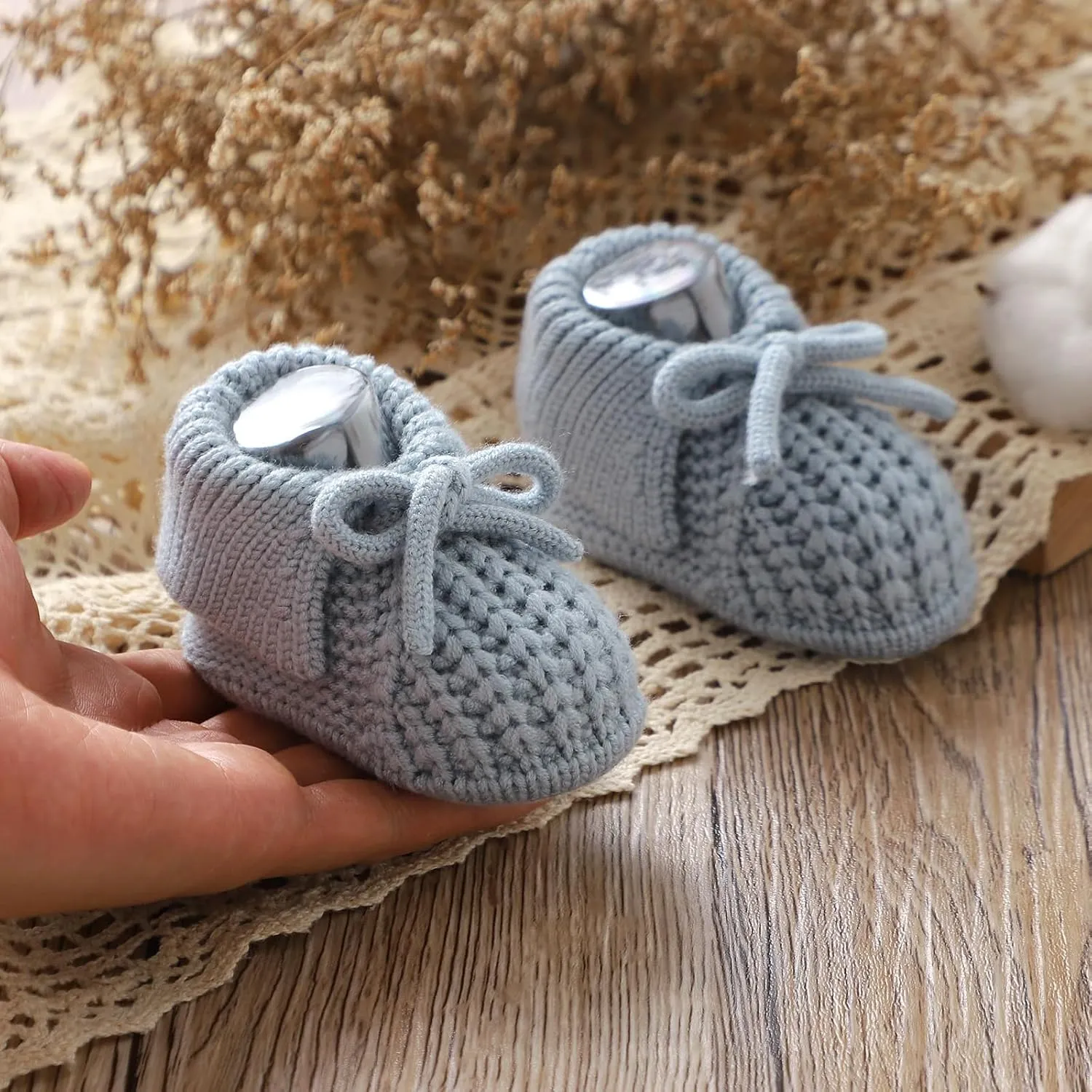 Baby Booties Newborn Boys Girls First Walkers Soft Knit Infant Sock Shoes Cozy Crochet Toddler Crib Boots