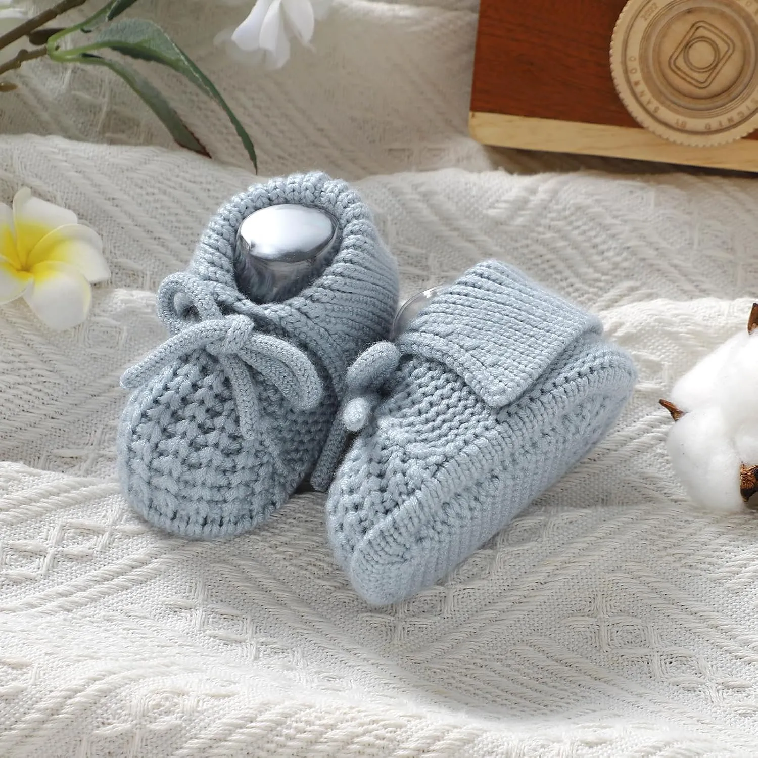Baby Booties Newborn Boys Girls First Walkers Soft Knit Infant Sock Shoes Cozy Crochet Toddler Crib Boots