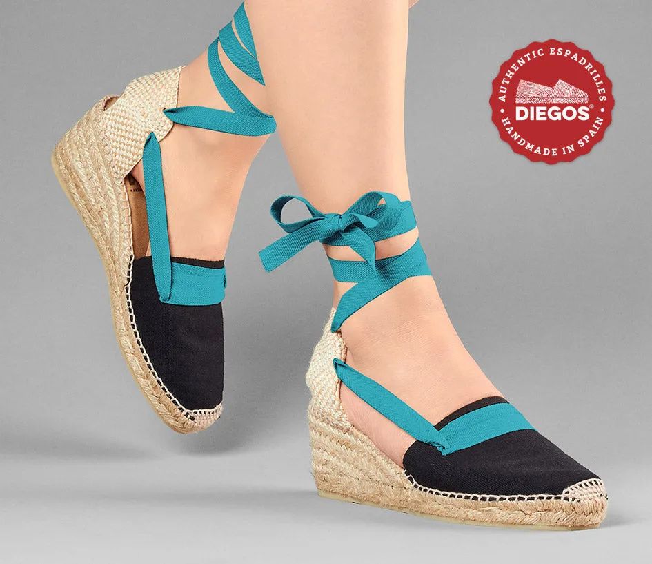 Black Lola high wedge Basque espadrilles