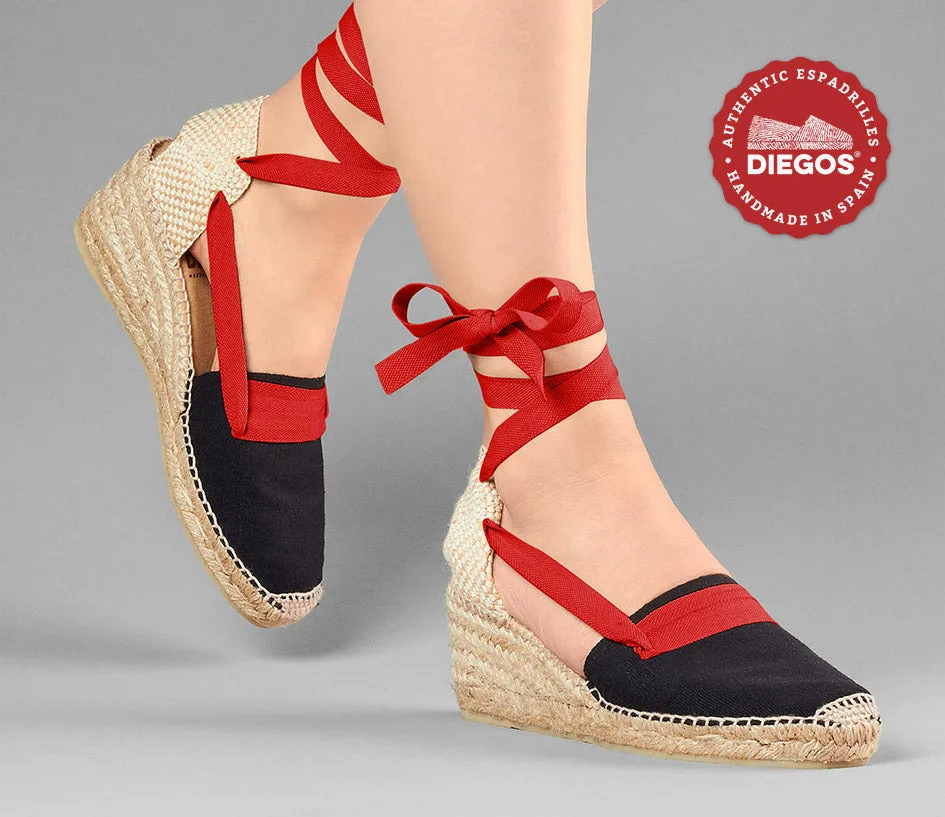Black Lola high wedge Basque espadrilles