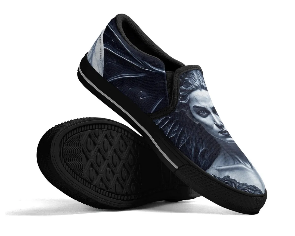 Blue Demoness Slip-Ons