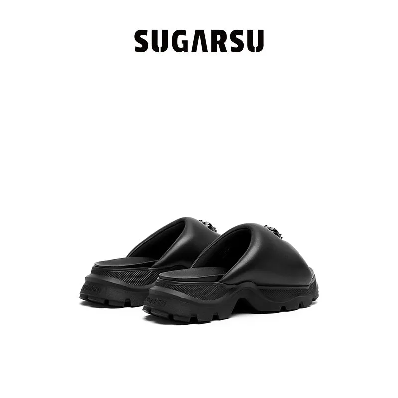 Butterfly Manor Thorns Series Thick-soled Bread Sandals In Black