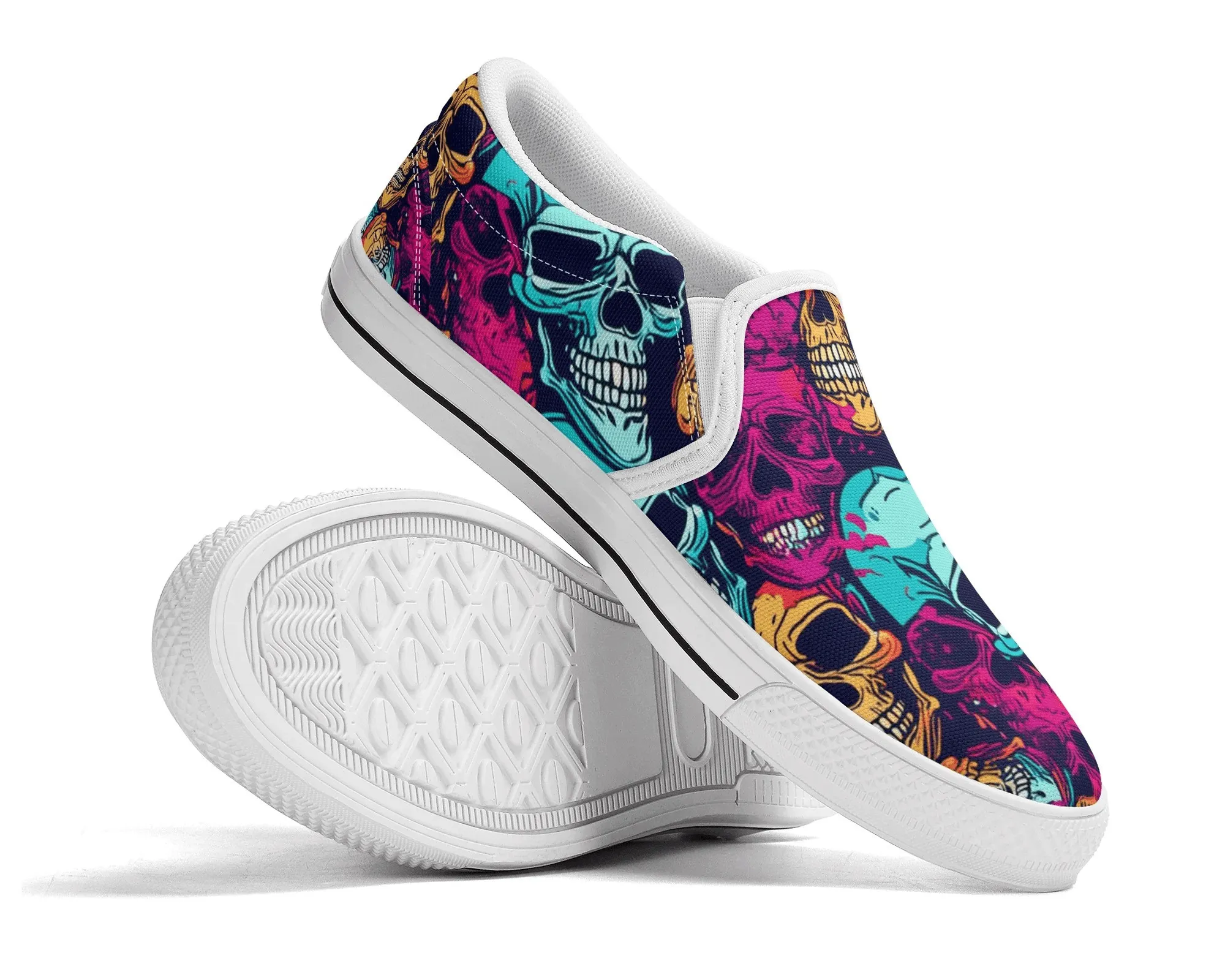 Candy Skull Slip Ons