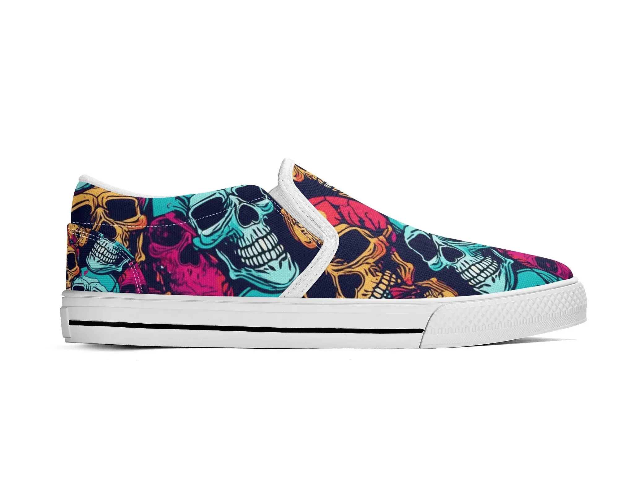 Candy Skull Slip Ons