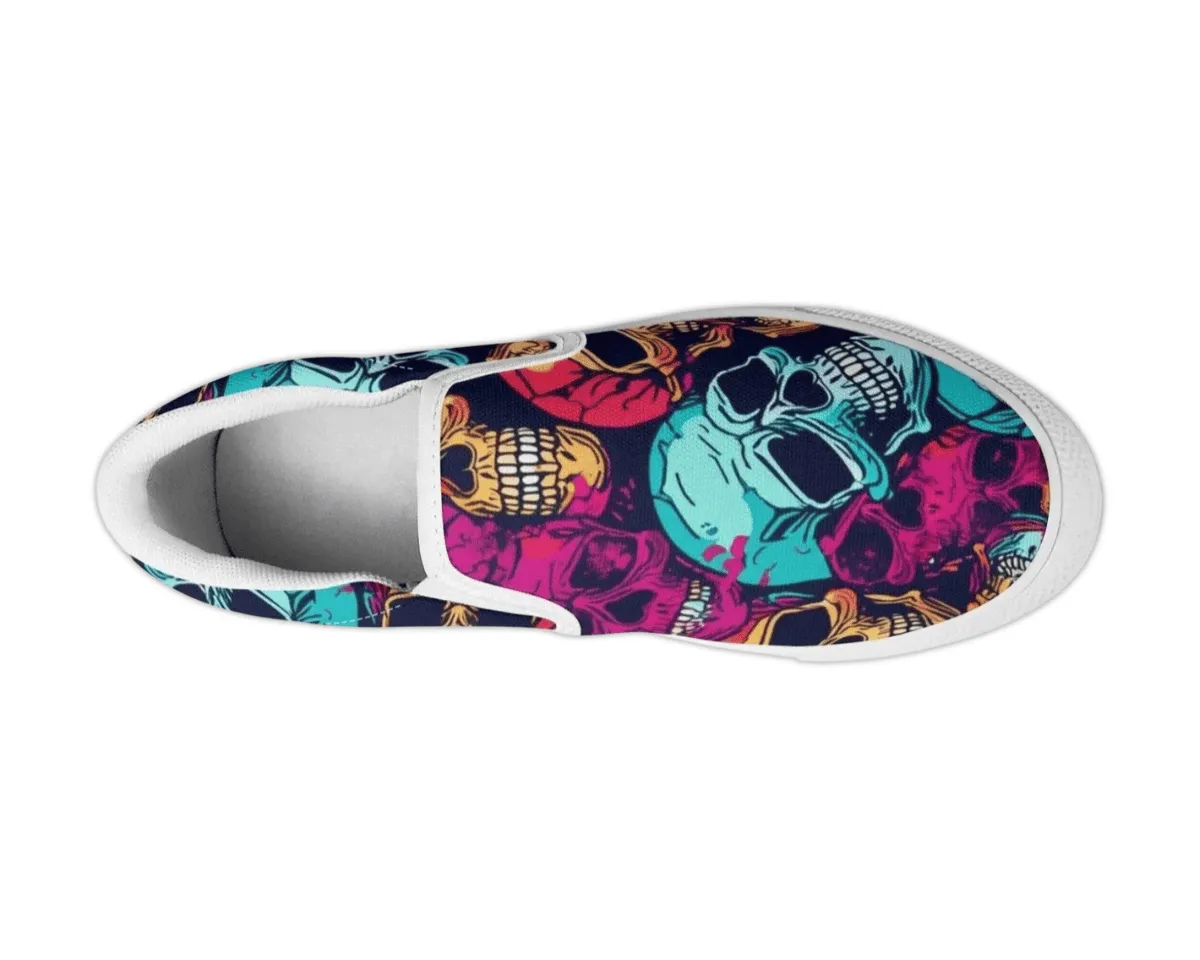 Candy Skull Slip Ons