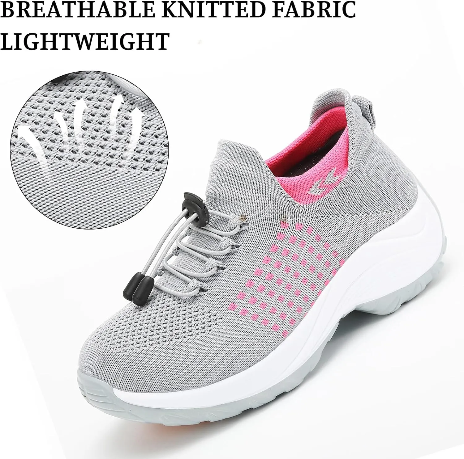 Comfort Wear Orthowear Shoes for Women Men Orthopedic Cushion Shoes Anti-Slip Air Nurse Shoe Breathable Mesh Fashion Sneakers for Women Adjustable Elastic Strap Trainers Plantar Fasciitis Unisex