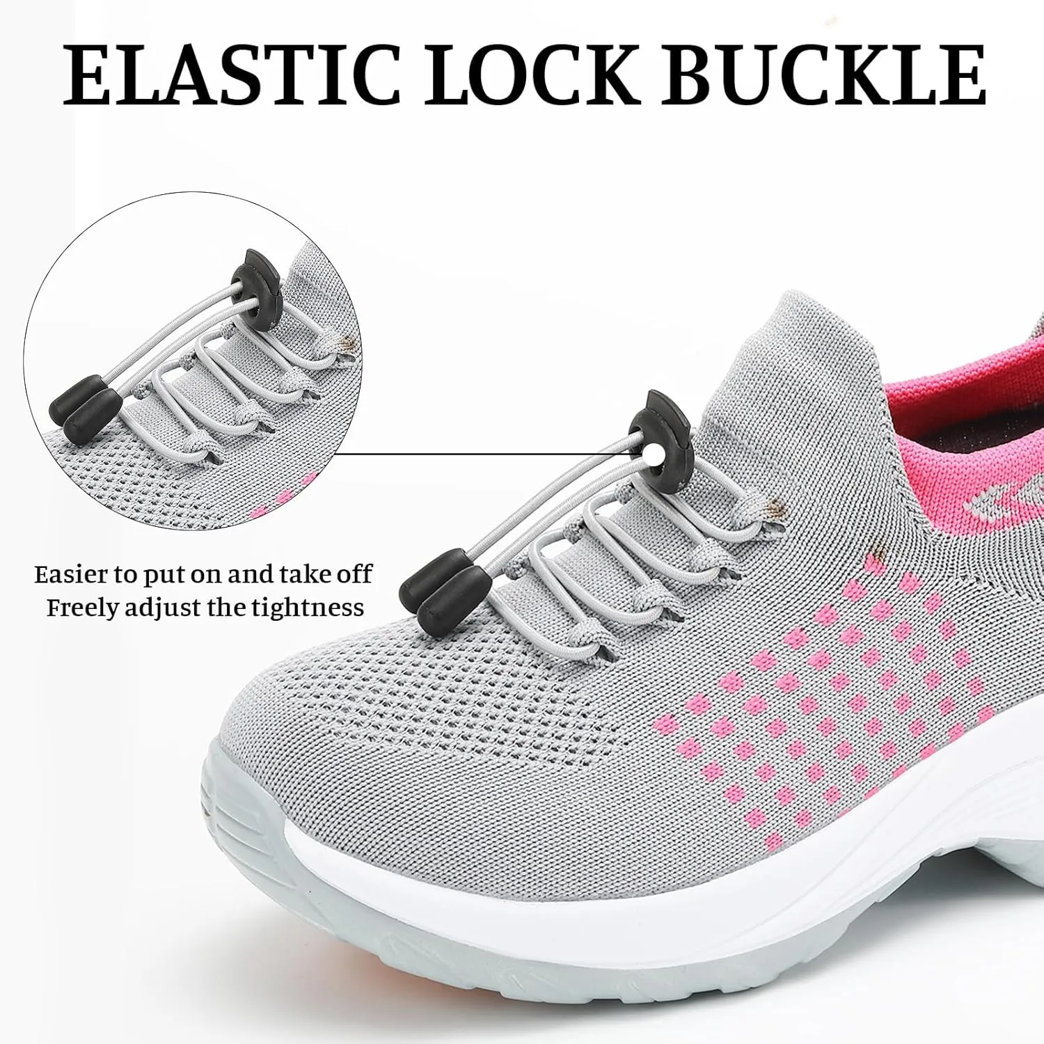 Comfort Wear Orthowear Shoes for Women Men Orthopedic Cushion Shoes Anti-Slip Air Nurse Shoe Breathable Mesh Fashion Sneakers for Women Adjustable Elastic Strap Trainers Plantar Fasciitis Unisex