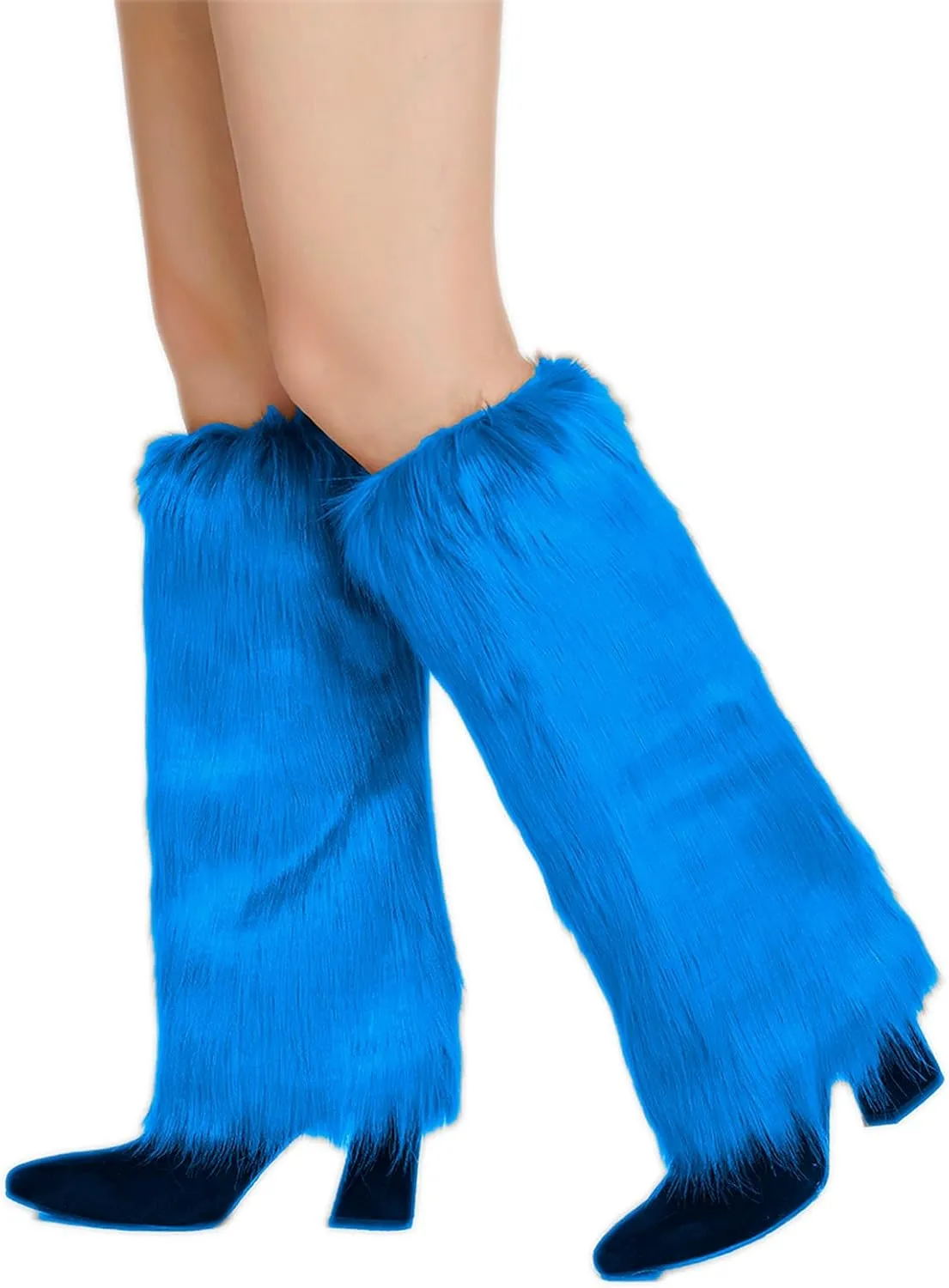 Faux Fur Leg Warmers for Women, Fluffy Boot Cuffs Covers for Halloween, Christmas,Furry Costume Cute Cosplay