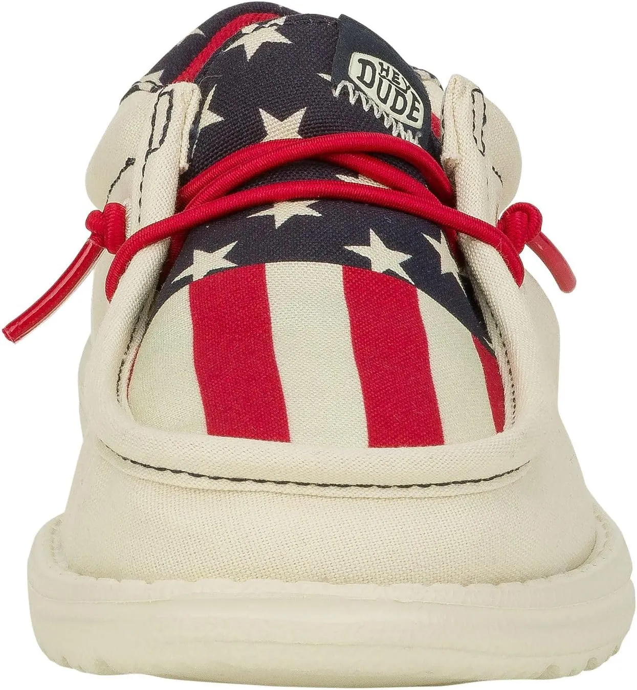 Hey Dude Kids Wally Americana (Little Kid/Big Kid) - Loafers for Kids - Printed Canvas Upper - Leather Lining