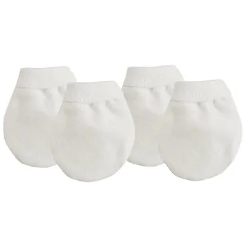 Kushies Organic Newborn Mittens 2-Pack - White