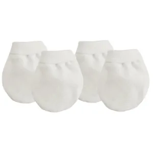 Kushies Organic Newborn Mittens 2-Pack - White