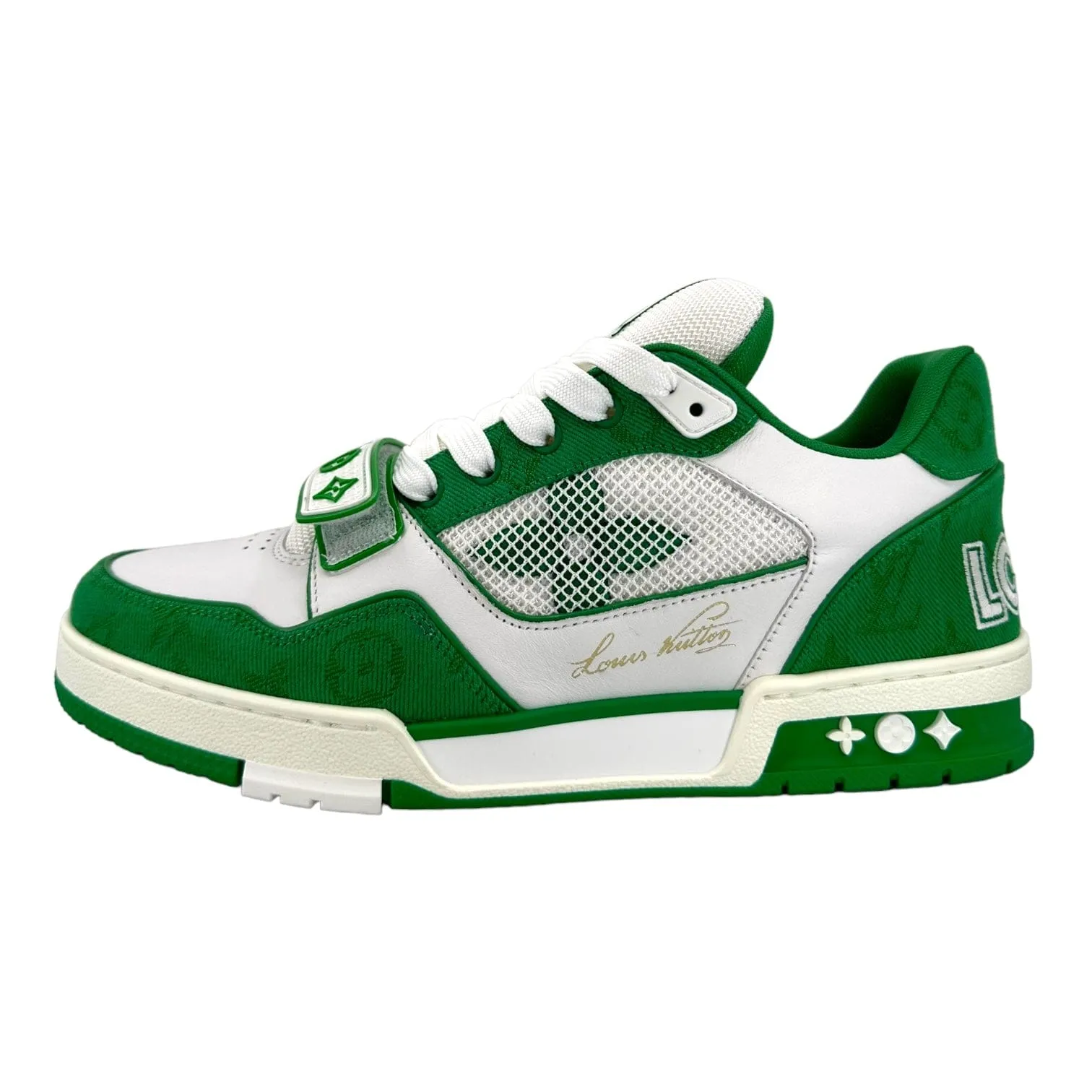 Louis Vuitton LV Trainer Strap Monogram Denim Green White