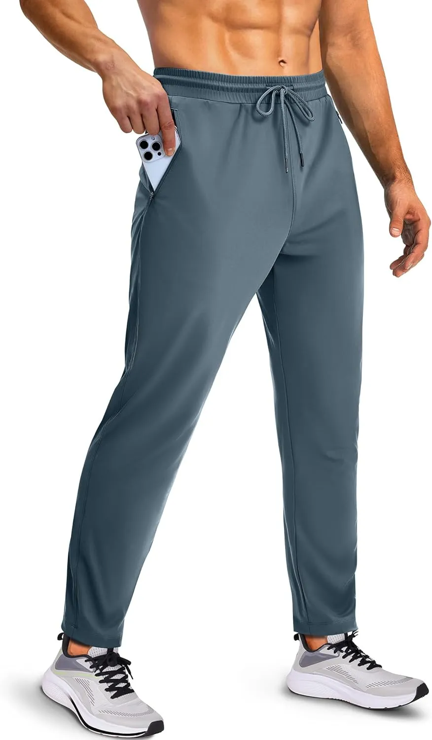 Men's Sweatpants with Zipper Pockets, Athletic Joggers Pants for Running, Workout, Outdoor