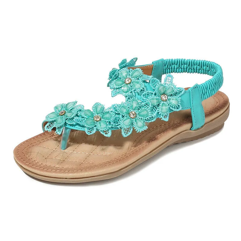 Nanccy  Bohemian Style Vintage Classic Floral Sandals
