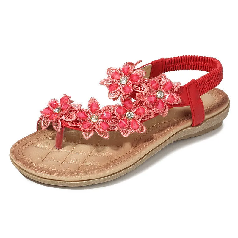 Nanccy  Bohemian Style Vintage Classic Floral Sandals