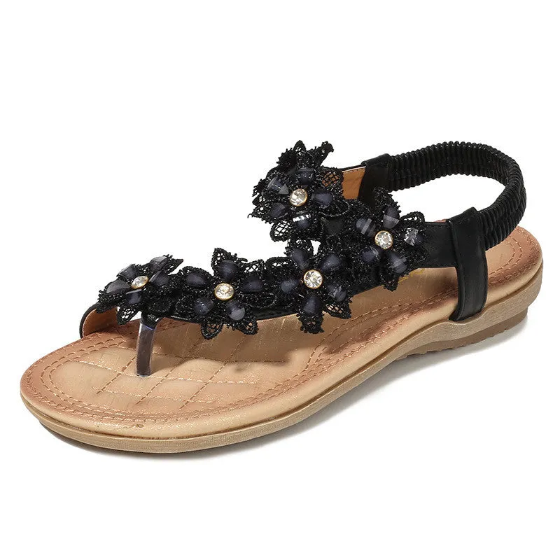Nanccy  Bohemian Style Vintage Classic Floral Sandals