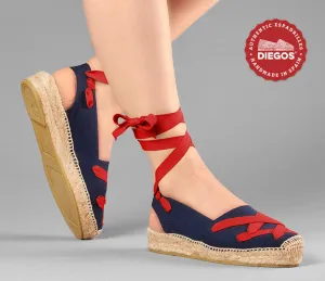 Navy classic laces Catalina espadrille