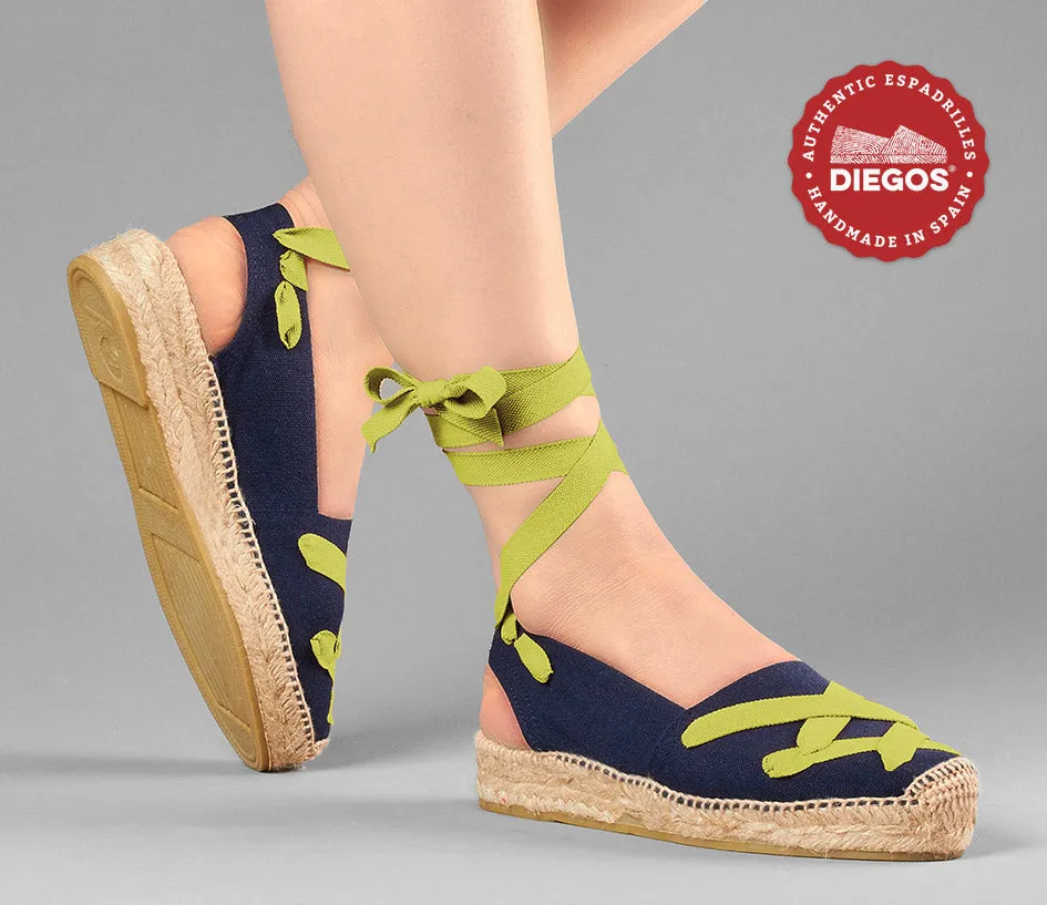 Navy classic laces Catalina espadrille