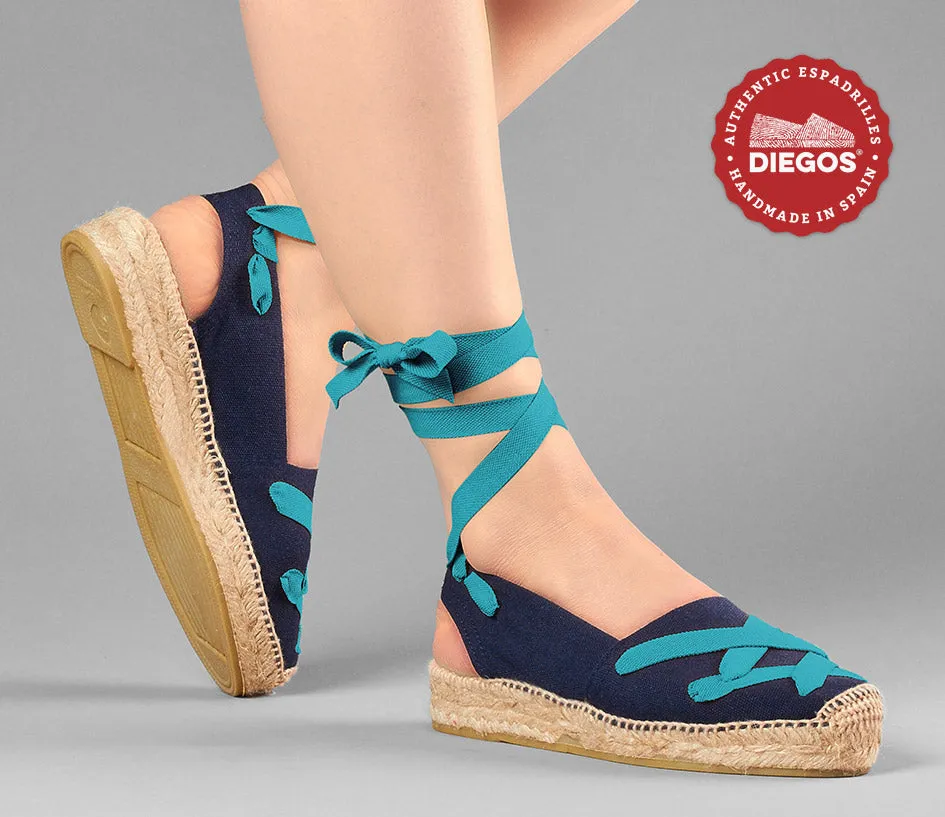Navy classic laces Catalina espadrille