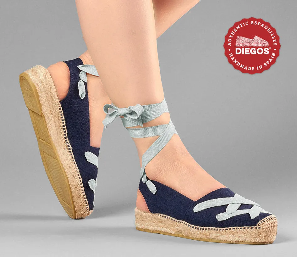 Navy classic laces Catalina espadrille
