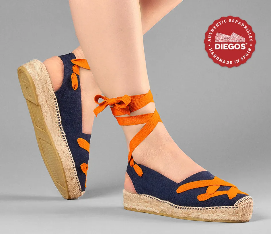 Navy classic laces Catalina espadrille