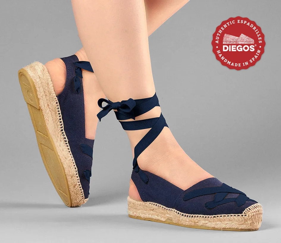 Navy classic laces Catalina espadrille