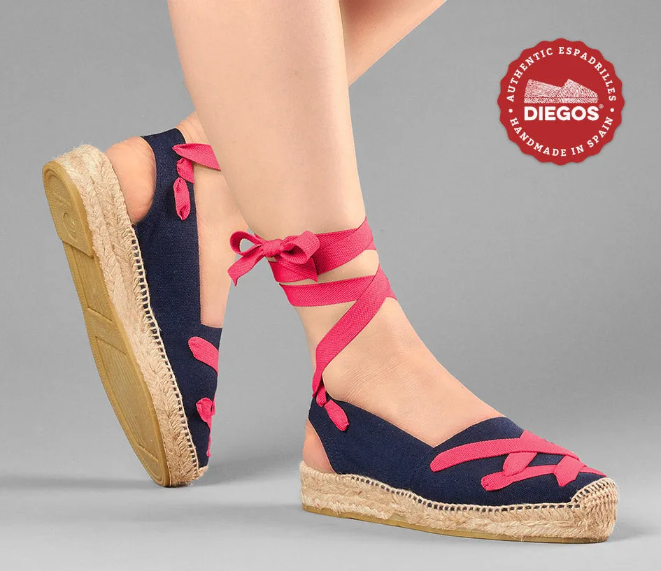 Navy classic laces Catalina espadrille