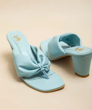 Pastel Blue cushiony block heels