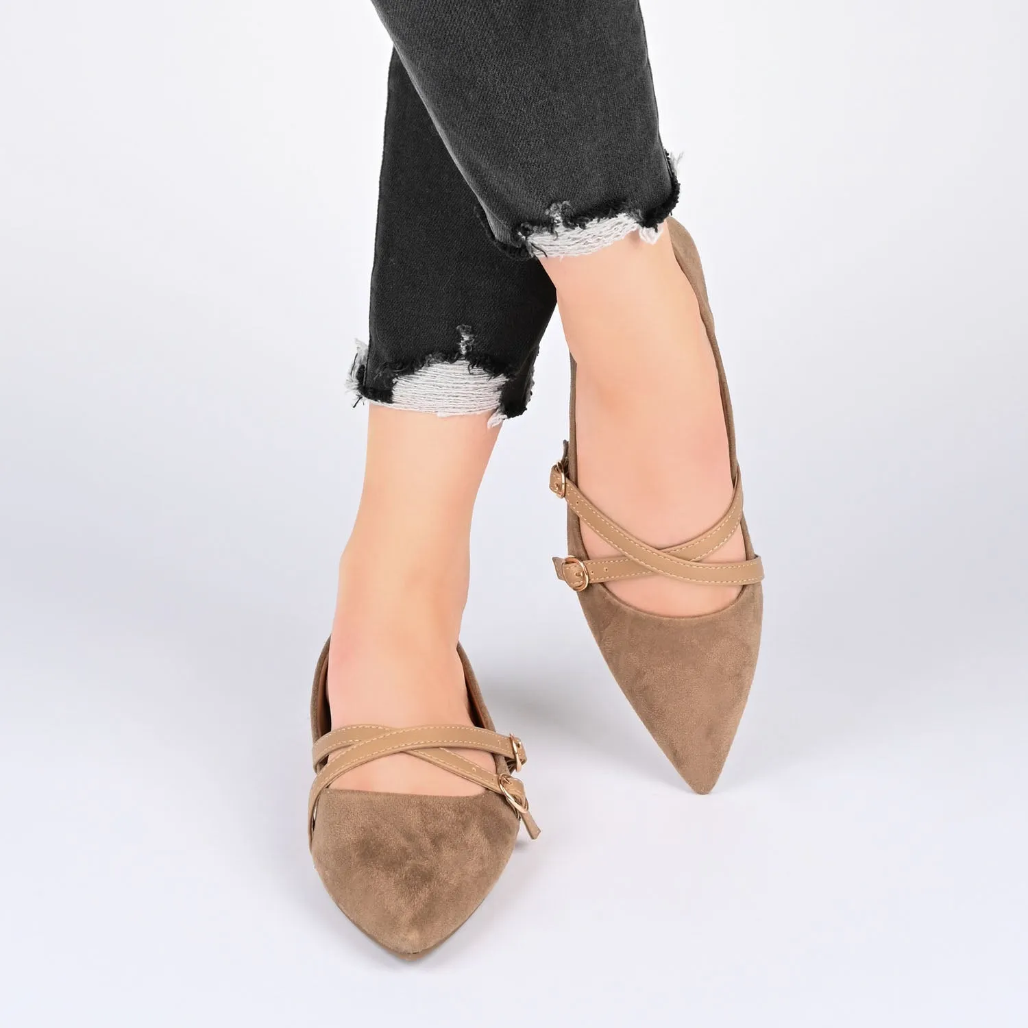 PATRICIA BALLET FLATS IN FAUX SUEDE