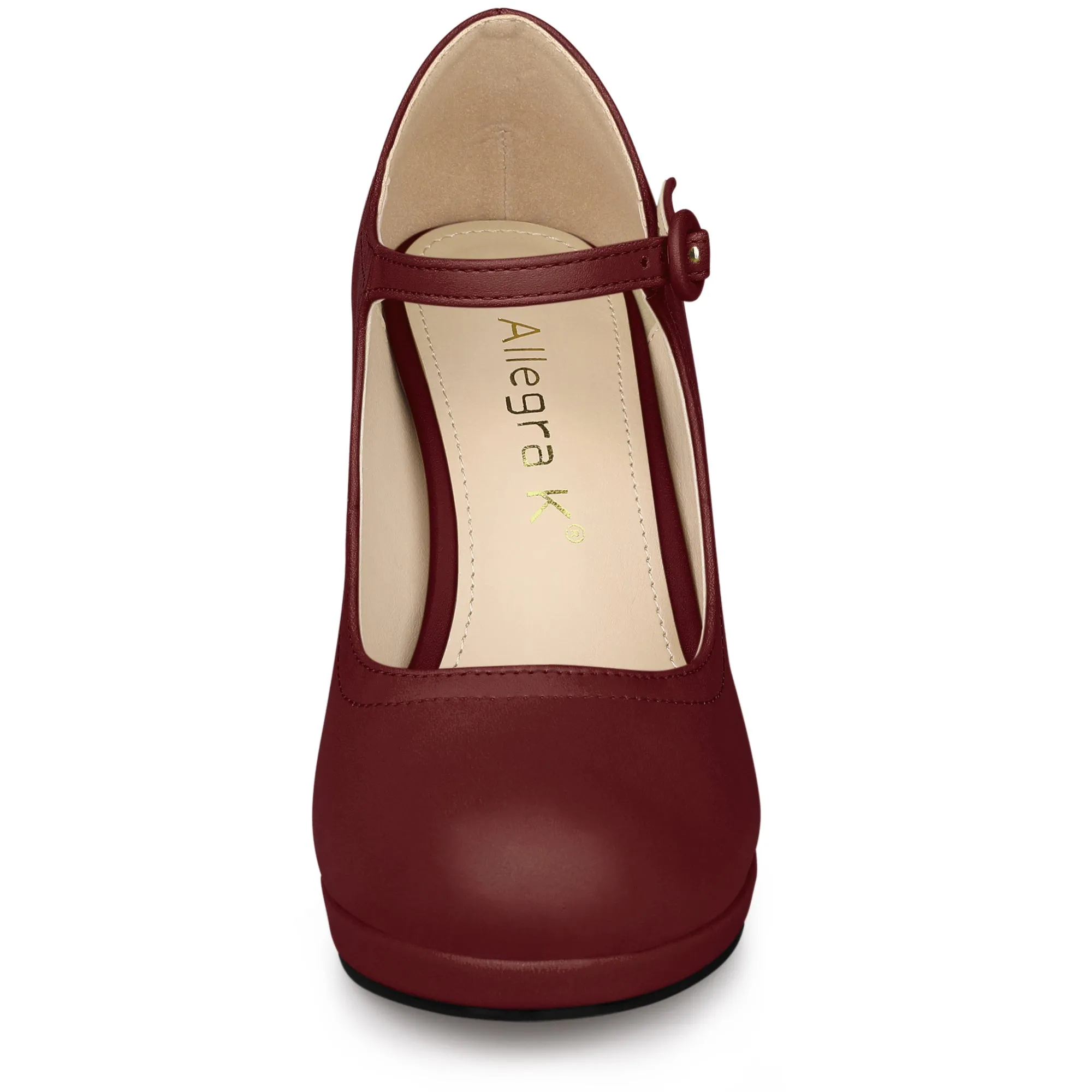 Platform Round Toe Ankle Strap Mary Jane Stiletto Heel Pumps
