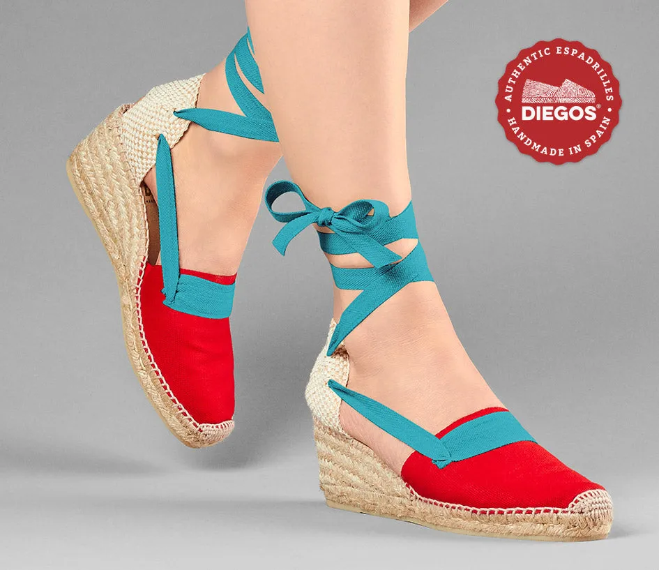 Red Lola high wedge Basque espadrilles
