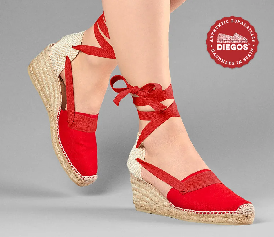 Red Lola high wedge Basque espadrilles