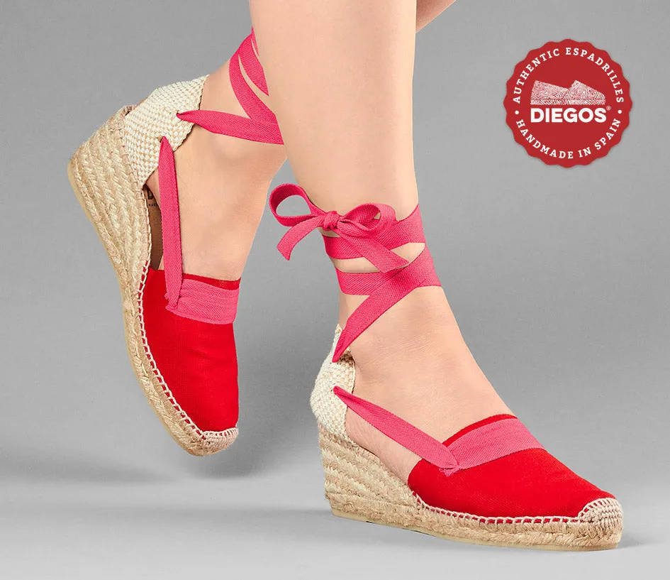 Red Lola high wedge Basque espadrilles