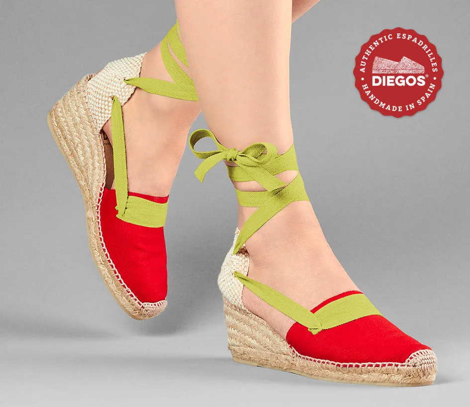 Red Lola high wedge Basque espadrilles