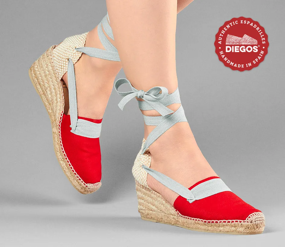 Red Lola high wedge Basque espadrilles