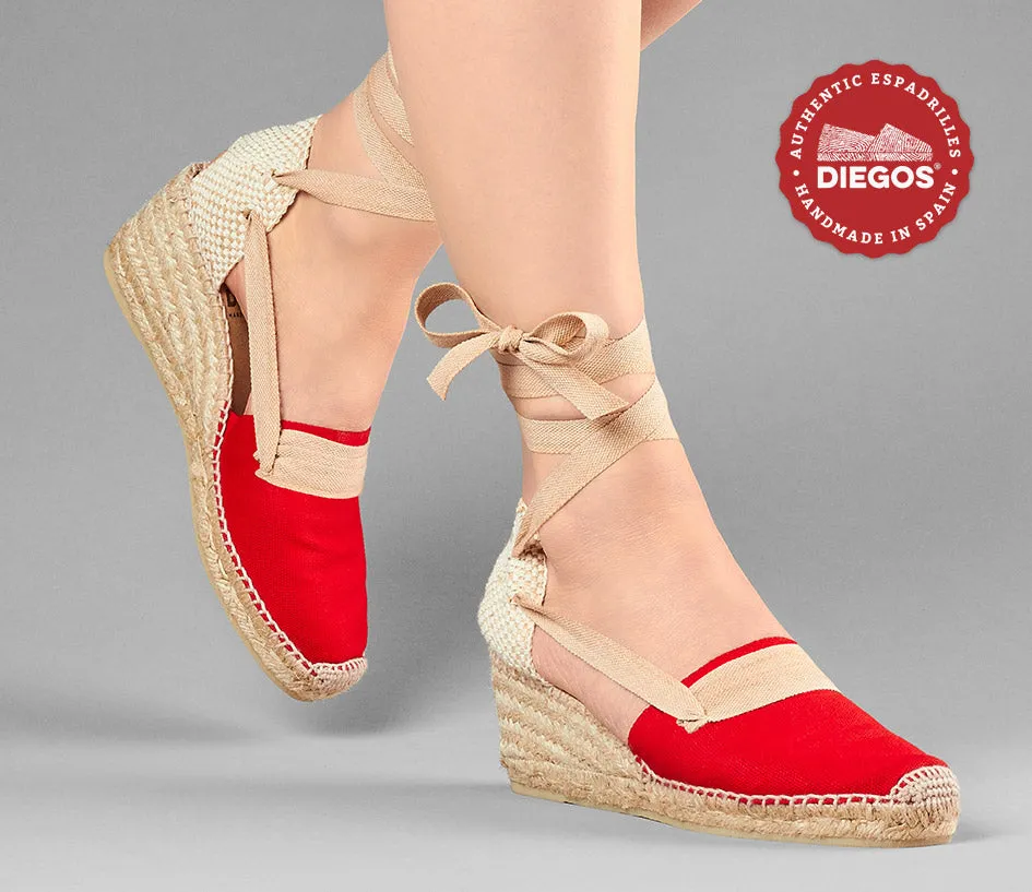 Red Lola high wedge Basque espadrilles