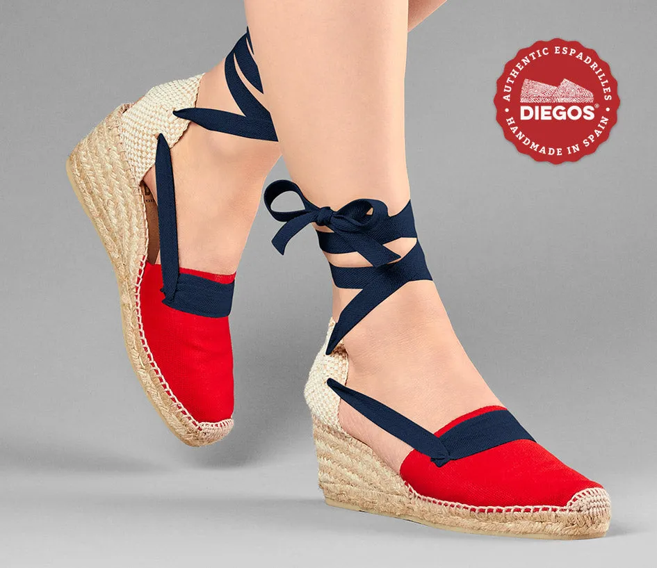 Red Lola high wedge Basque espadrilles