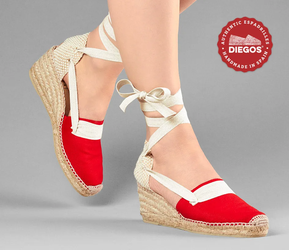 Red Lola high wedge Basque espadrilles