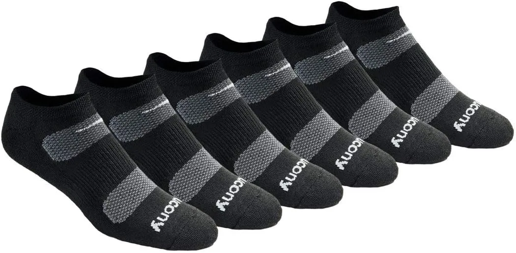 Saucony Men's Rundry Mesh Ventilating Comfort Fit Performance No-Show Socks, Available in M-XXL (6, 12, 18 Pairs)