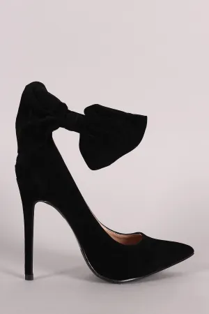 Shoe Republic LA Suede Bow Pointy Toe Stiletto Pump