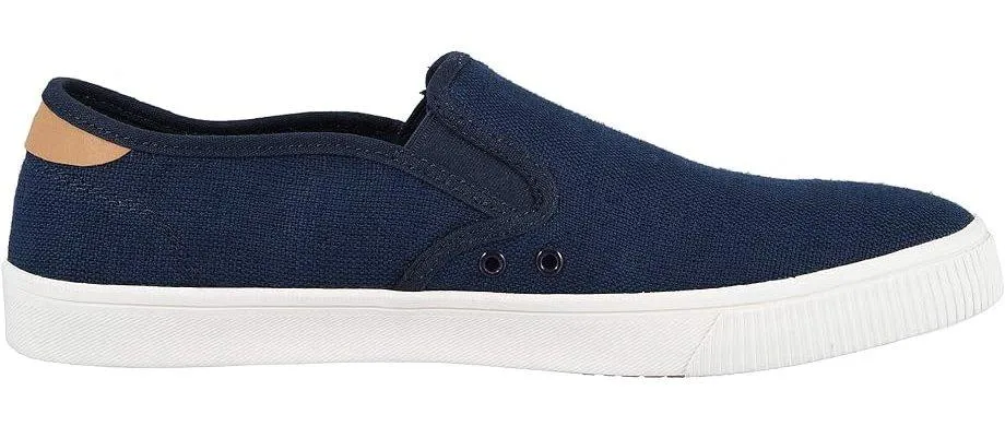 Toms Baja Navy Tan Mens Canvas Slip Ons Trainers Shoes