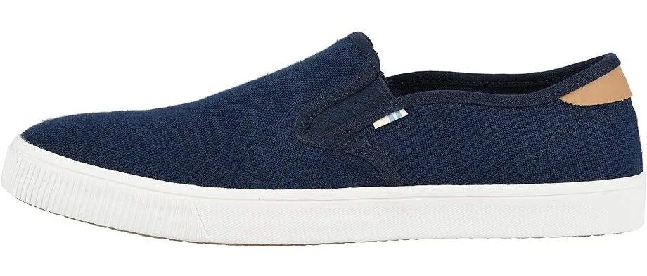 Toms Baja Navy Tan Mens Canvas Slip Ons Trainers Shoes