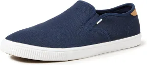 Toms Baja Navy Tan Mens Canvas Slip Ons Trainers Shoes