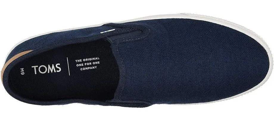 Toms Baja Navy Tan Mens Canvas Slip Ons Trainers Shoes